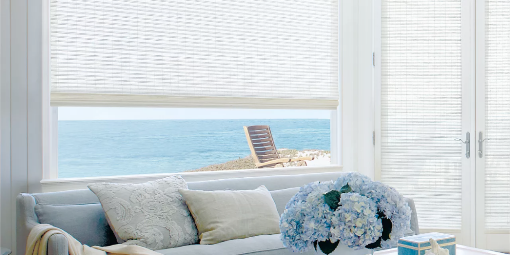 Provenance® Woven Wood Shades coastal farmhouse window treatment